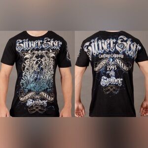 Vintage silver star Anderson spider Silva UFC walkout shirt large Y2K EUC